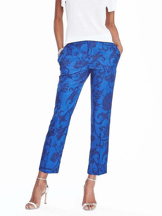 Banana Republic Tailored Floral Crop Pant Size 0 Regular - Silky Floral Cool