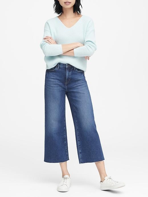 Banana Republic Womens Japan Online Exclusive High-rise Wide-leg Cropped Jean Medium Wash Size 27