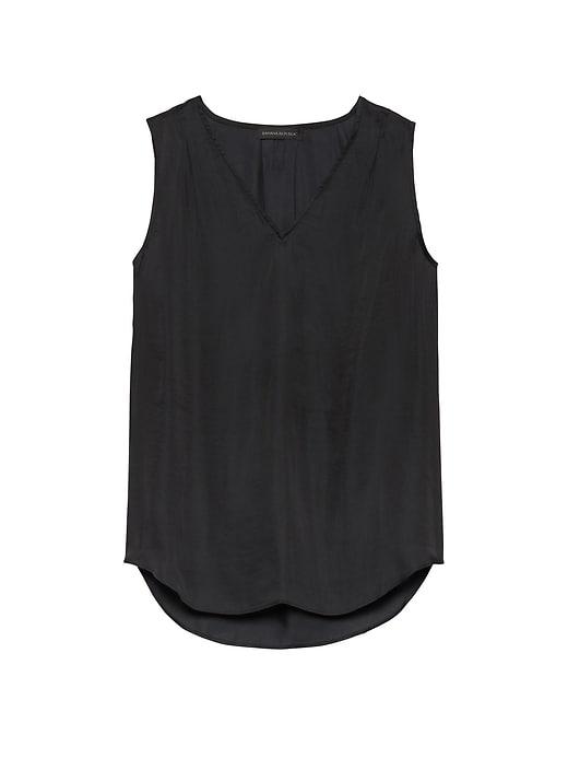 Banana Republic Womens Pleated Drapey Tank Black Size Xxl