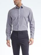 Banana Republic Mens Camden Fit Non Iron Multi Stripe Shirt - Navy Peony