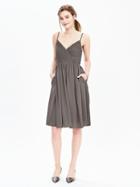 Banana Republic Womens Strappy Crossover Dress Size 0 Petite - Pacific Taupe