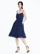 Banana Republic Womens Strappy Crossback Dress Size L - Blue Dusk