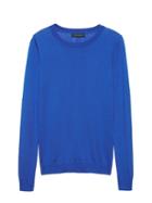 Banana Republic Womens Petite Silk Cashmere Crew-neck Sweater Sapphire Blue Size S