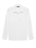 Banana Republic Mens Japan Online Exclusive Oversized Luxe Poplin Half-zip Shirt White Size L