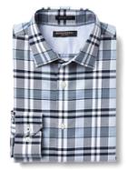 Banana Republic Mens Grant Fit Non Iron Blue Checkered Shirt - Blue