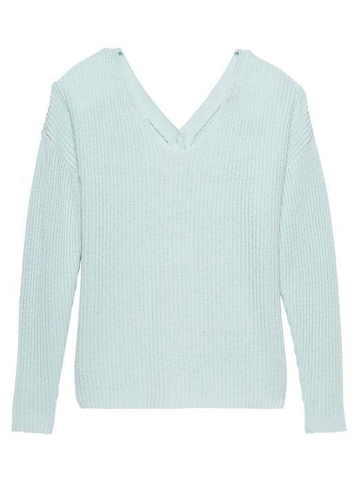 Banana Republic Womens Japan Online Exclusive Reversible V-neck Sweater Ice Blue Size S