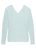 Banana Republic Womens Japan Online Exclusive Reversible V-neck Sweater Ice Blue Size S