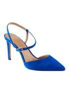 Banana Republic Womens Madison 12 Hour Asymmetrical Strap Pump - Cobalt Suede