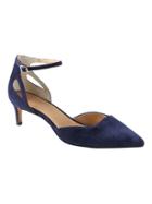 Banana Republic Womens Side Cutout Kitten Heel Navy Suede Size 6 1/2
