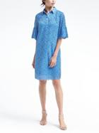 Banana Republic Womens Flutter Sleeve Lace Polo Dress - Light Blue