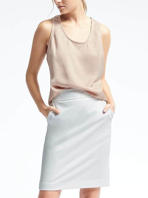 Banana Republic Easy Care Crepe Scoopneck Tank - Blushing Pink