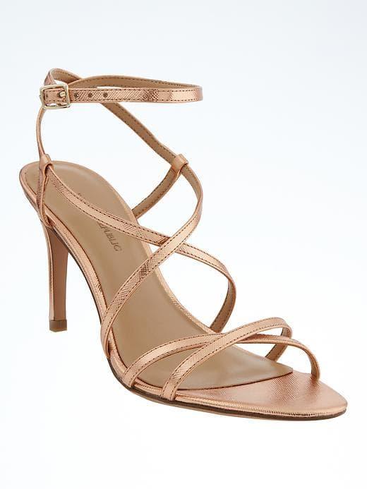 Banana Republic Crisscross High Heel Sandal - Rose Gold