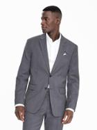 Banana Republic Mens Standard Grey Camel Plaid Wool Suit Jacket Size 36 Regular - Gray