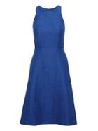 Banana Republic Womens Italian Tweed Paneled Fit-and-flare Dress Deep Blue Size 0