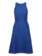 Banana Republic Womens Italian Tweed Paneled Fit-and-flare Dress Deep Blue Size 0