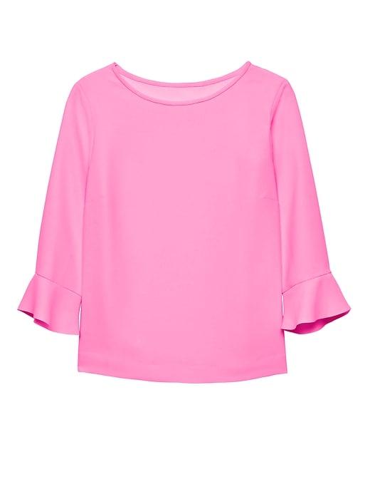 Banana Republic Womens Flounce-sleeve Top Pink Size Xxs