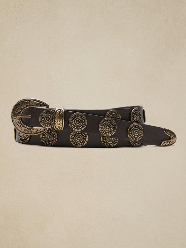 Concho Leather Belt