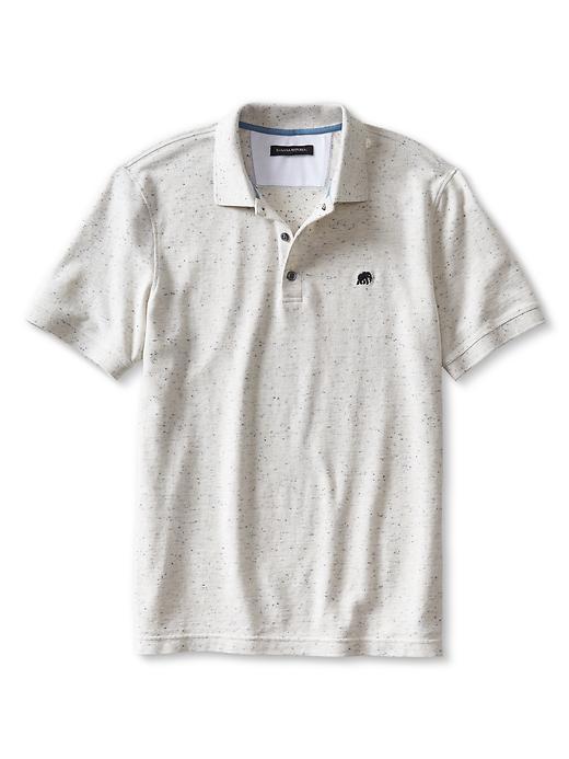 Banana Republic Mens Signature Neps Pique Polo Size L Tall - Gray Texture