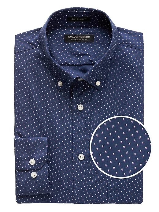 Banana Republic New Slim-fit Tech-stretch Cotton Dot Shirt