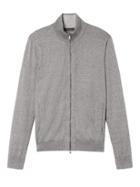 Banana Republic Mens Silk Cotton Cashmere Full-zip Sweater Jacket Dark Charcoal Size Xl