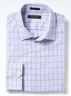 Banana Republic Mens Grant Fit Supima Cotton Grid Shirt - Blue Orchid