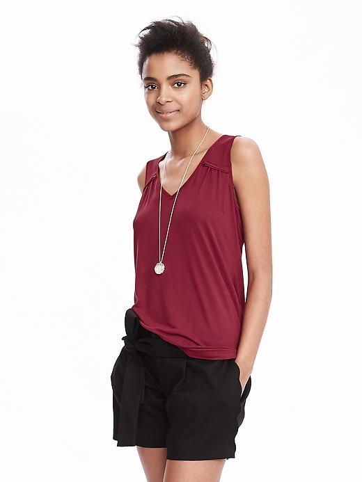 Banana Republic Womens Sleeveless Scoop Top Size L - Chili Pepper Red