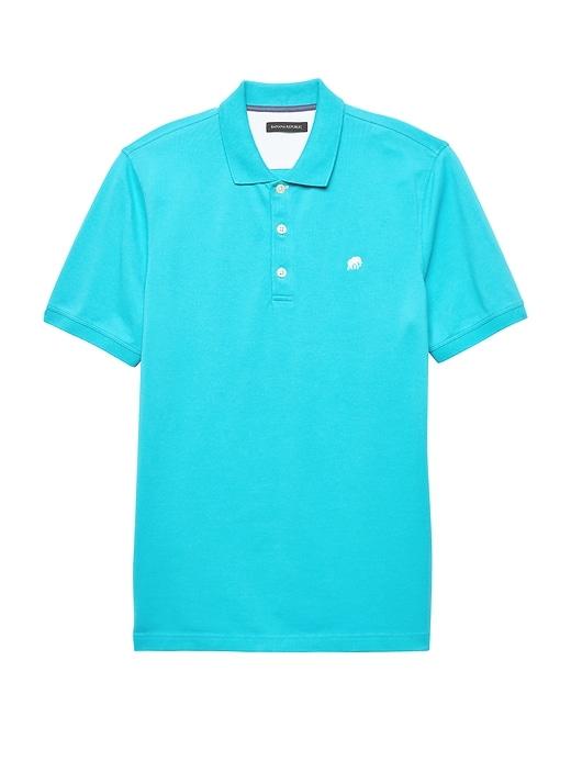 Banana Republic Mens Solid Pique Polo Shirt Turquoise Size Xs
