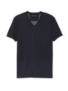 Banana Republic Mens Luxury-touch V-neck T-shirt Navy Size M