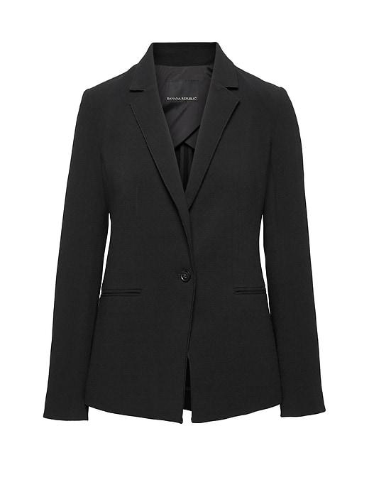 Banana Republic Womens Unstructured Stretch-crepe Blazer Black Size 4