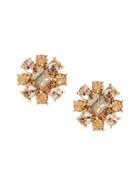 Banana Republic Womens Floral Stone Stud Earring Amber Size One Size