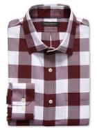 Banana Republic Mens Classic Fit Non Iron Bold Gingham Shirt Size L Tall - Red