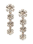 Banana Republic Womens Crystal Floral Linear Earring Clear Size One Size