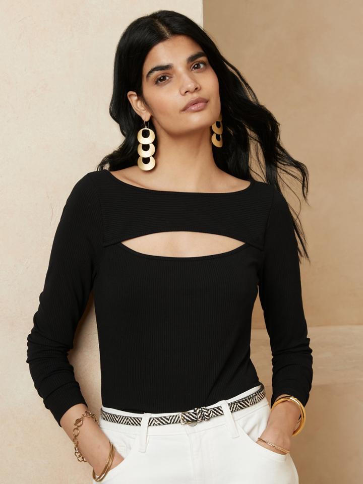 Petite Boatneck Cut-out Top
