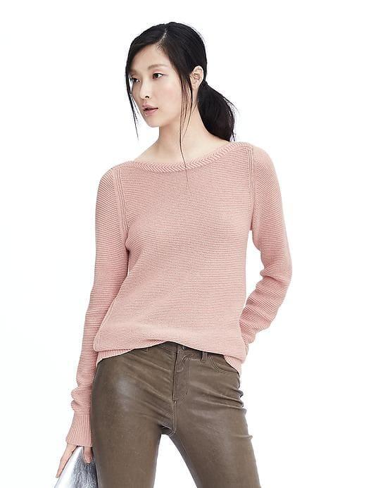 Banana Republic Womens Boatneck Sweater - Pink Blush