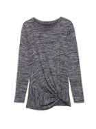 Banana Republic Womens Luxespun Twist-front T-shirt Dark Charcoal Size Xs