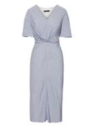 Banana Republic Womens Stripe Twist-front Tea Dress Mini Stripe Size 16