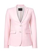 Banana Republic Womens Petite Long And Lean-fit Lightweight Wool Blazer New Powder Pink Size 10
