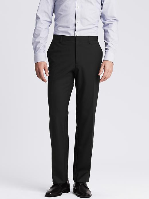 Banana Republic Mens Classic Fit Solid Wool Trouser Size 33w 32l - Black