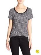 Banana Republic Factory Luxe Trim Tee Size L - Black And White Print