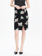 Banana Republic Womens Magnolia Print Pencil Skirt Size 0 - Black Print