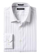 Banana Republic Mens Grant Slim Fit Supima Cotton Stripe Shirt - White