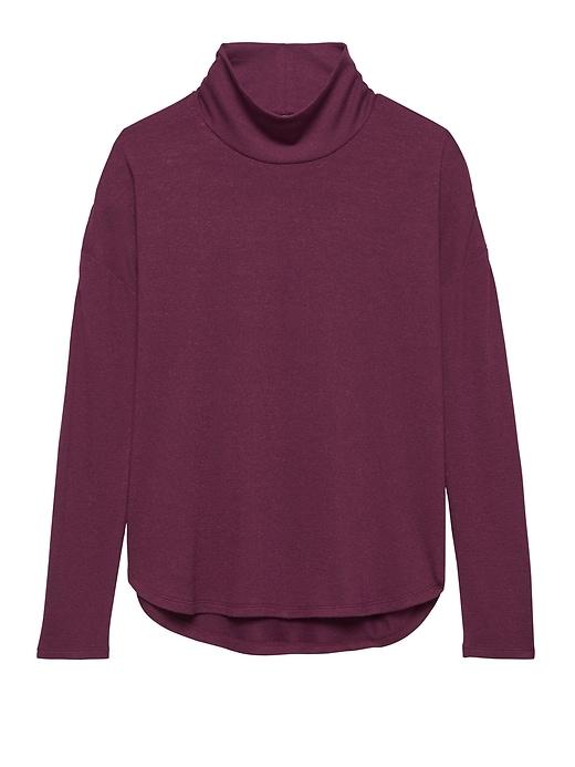 Banana Republic Womens Luxespun Turtleneck T-shirt Boysenberry Size Xs