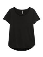 Banana Republic Womens Sandwashed Modal Blend Scoop-neck T-shirt Black Size L
