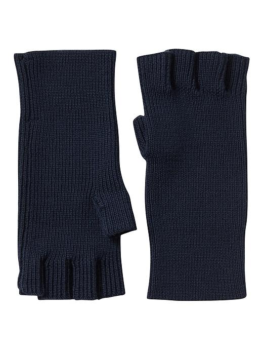 Banana Republic Mens Merino Wool Fingerless Rib Gloves Navy Size One Size