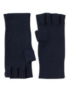 Banana Republic Mens Merino Wool Fingerless Rib Gloves Navy Size One Size