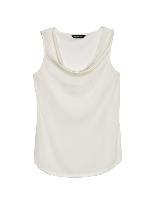 Banana Republic Womens Sandwashed Modal Blend Cowl-neck Top White Size M