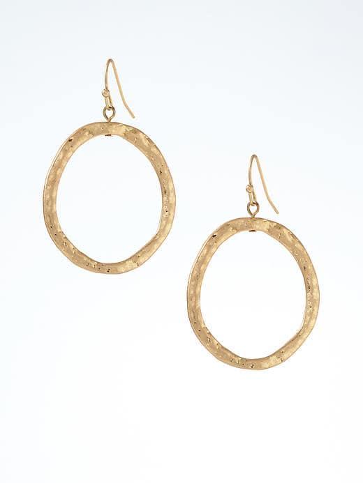 Banana Republic Hammered Metal Hoop - Gold