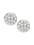 Banana Republic Womens Pave Circle Stud Earring Silver Size One Size