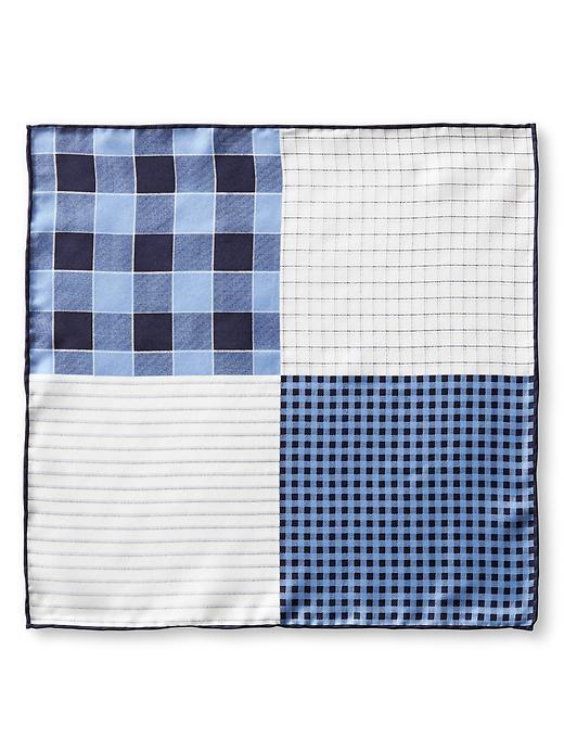 Banana Republic Mens Four In One Silk Pocket Square Size One Size - Wild Blue