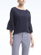 Banana Republic Womens Bell Sleeve Couture Tee - Navy